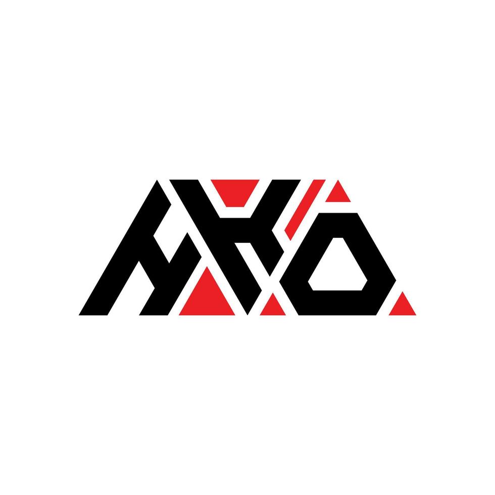 HKO triangle letter logo design with triangle shape. HKO triangle logo design monogram. HKO triangle vector logo template with red color. HKO triangular logo Simple, Elegant, and Luxurious Logo. HKO
