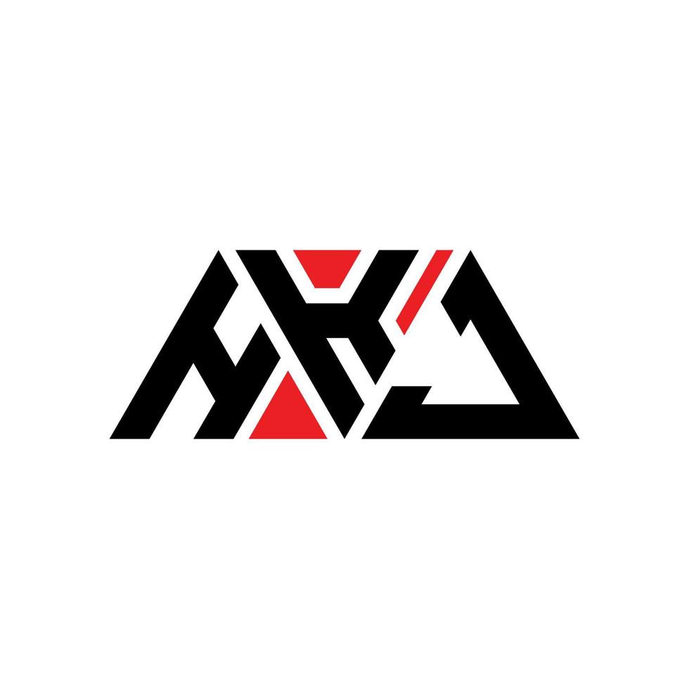 diseño de logotipo de letra triangular hkj con forma de triángulo. monograma de diseño del logotipo del triángulo hkj. plantilla de logotipo de vector de triángulo hkj con color rojo. logotipo triangular hkj logotipo simple, elegante y lujoso. hkj