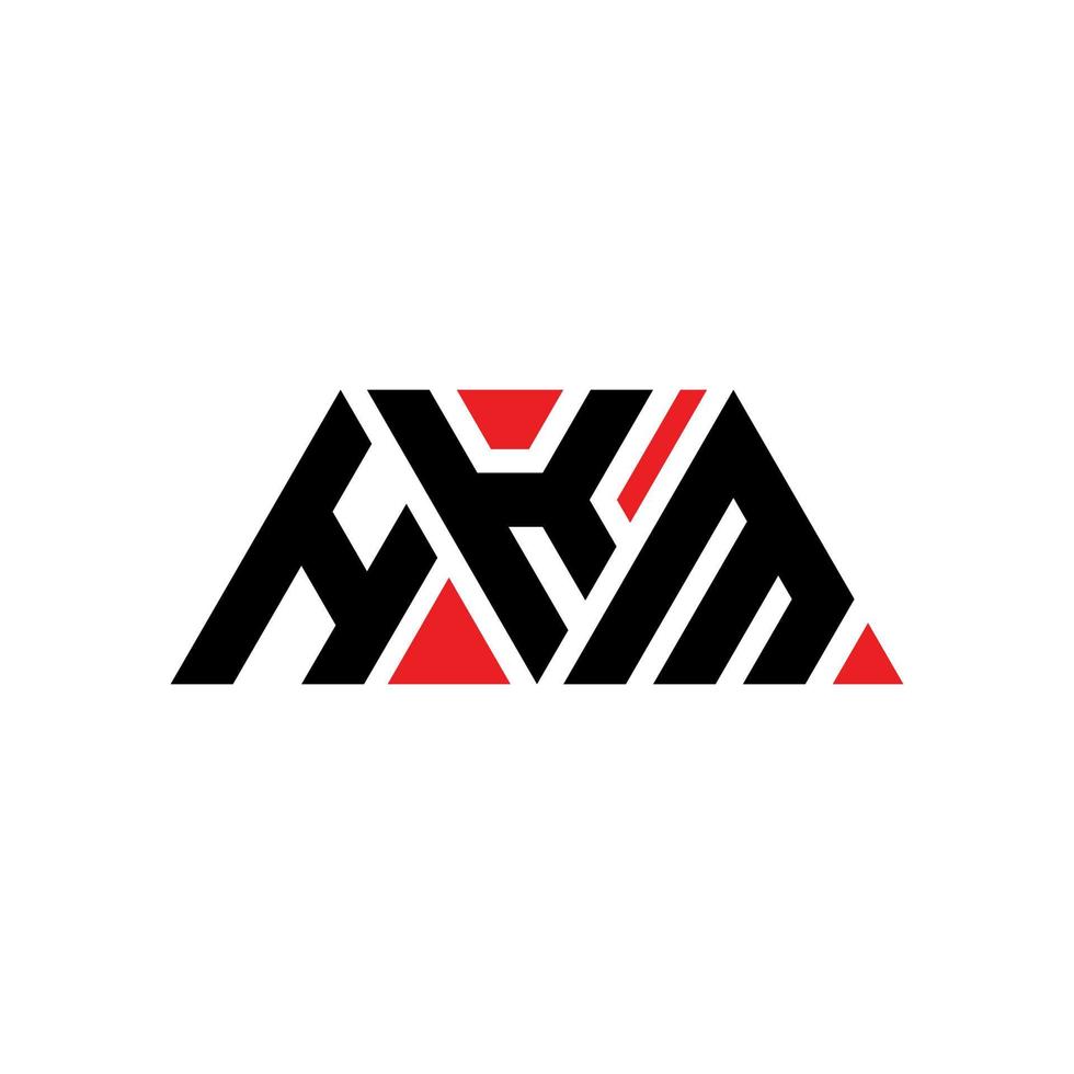 HKM triangle letter logo design with triangle shape. HKM triangle logo design monogram. HKM triangle vector logo template with red color. HKM triangular logo Simple, Elegant, and Luxurious Logo. HKM