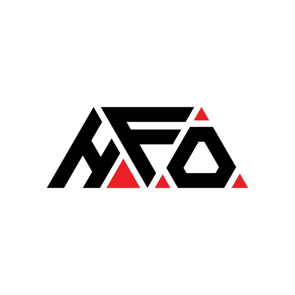 HFO triangle letter logo design with triangle shape. HFO triangle logo design monogram. HFO triangle vector logo template with red color. HFO triangular logo Simple, Elegant, and Luxurious Logo. HFO