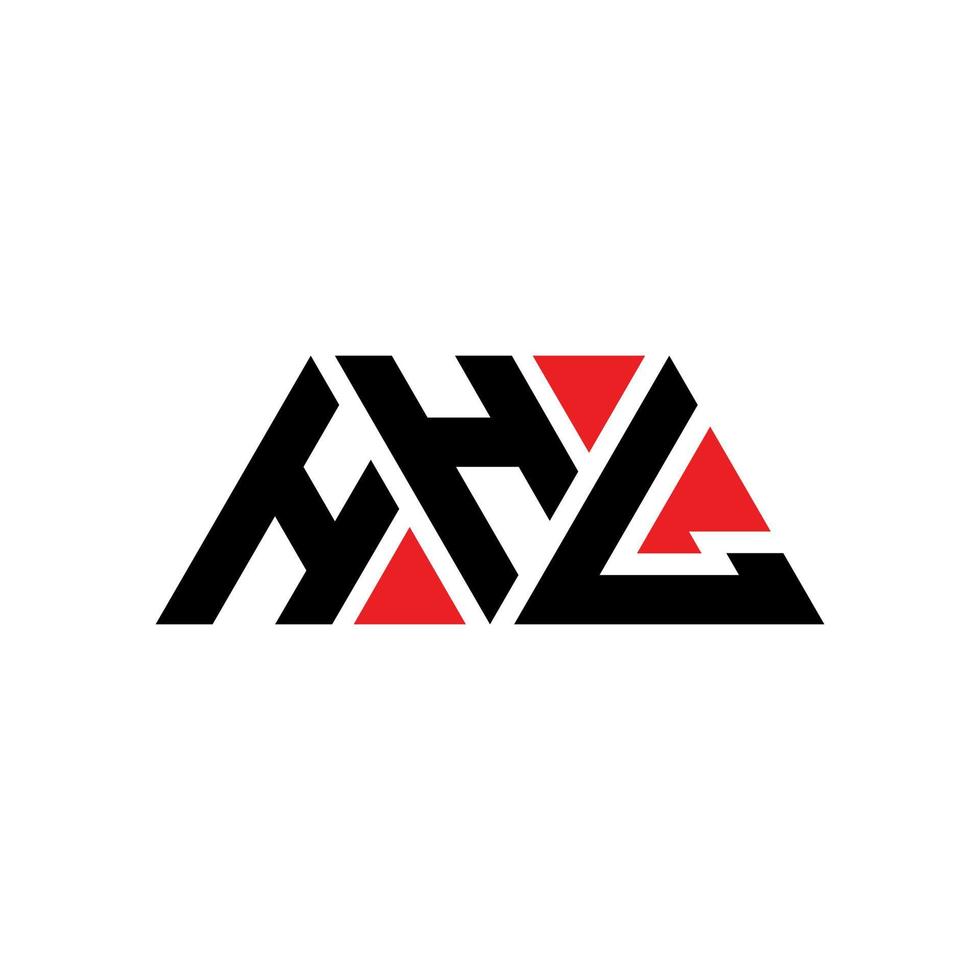 HHL triangle letter logo design with triangle shape. HHL triangle logo design monogram. HHL triangle vector logo template with red color. HHL triangular logo Simple, Elegant, and Luxurious Logo. HHL
