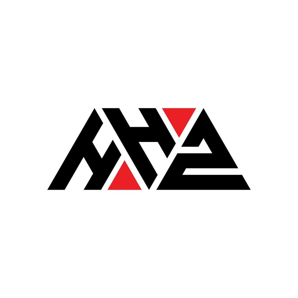 HHZ triangle letter logo design with triangle shape. HHZ triangle logo design monogram. HHZ triangle vector logo template with red color. HHZ triangular logo Simple, Elegant, and Luxurious Logo. HHZ