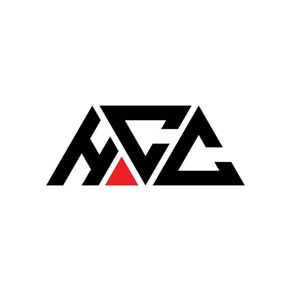 diseño de logotipo de letra de triángulo hcc con forma de triángulo. monograma de diseño de logotipo de triángulo hcc. plantilla de logotipo de vector de triángulo hcc con color rojo. logotipo triangular hcc logotipo simple, elegante y lujoso. hcc