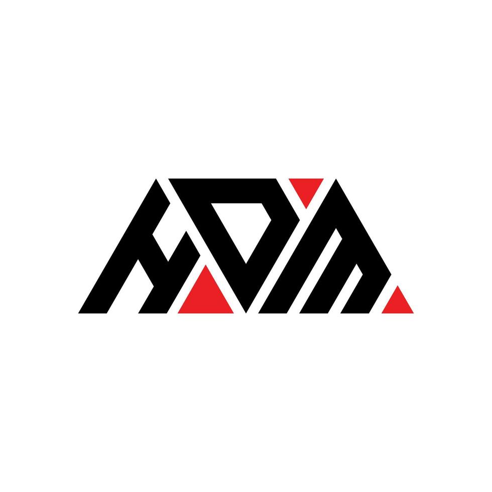 HDM triangle letter logo design with triangle shape. HDM triangle logo design monogram. HDM triangle vector logo template with red color. HDM triangular logo Simple, Elegant, and Luxurious Logo. HDM