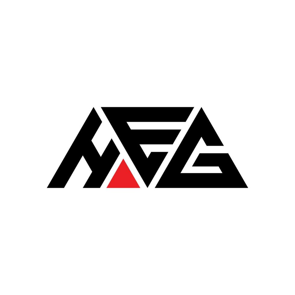 HEG triangle letter logo design with triangle shape. HEG triangle logo design monogram. HEG triangle vector logo template with red color. HEG triangular logo Simple, Elegant, and Luxurious Logo. HEG