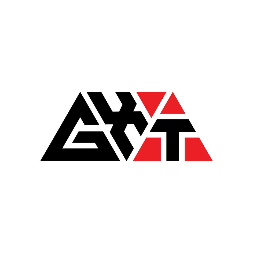 diseño de logotipo de letra triangular gxt con forma de triángulo. monograma de diseño de logotipo de triángulo gxt. plantilla de logotipo de vector de triángulo gxt con color rojo. logotipo triangular gxt logotipo simple, elegante y lujoso. gxt