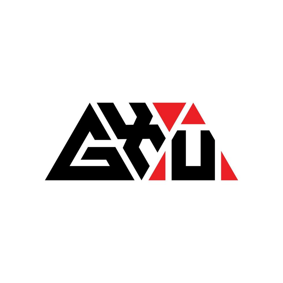 GXU triangle letter logo design with triangle shape. GXU triangle logo design monogram. GXU triangle vector logo template with red color. GXU triangular logo Simple, Elegant, and Luxurious Logo. GXU