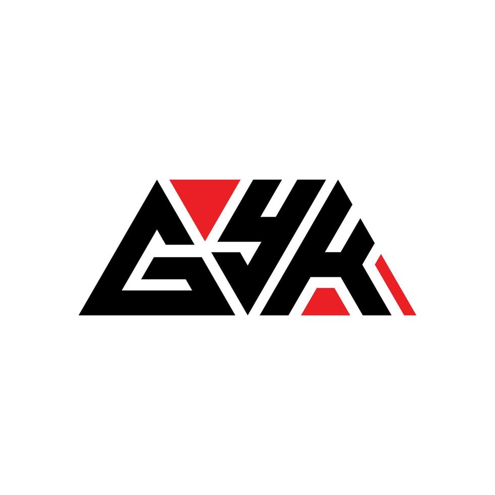 diseño de logotipo de letra de triángulo gyk con forma de triángulo. monograma de diseño de logotipo de triángulo gyk. plantilla de logotipo de vector de triángulo gyk con color rojo. logo triangular gyk logo simple, elegante y lujoso. gilipollas