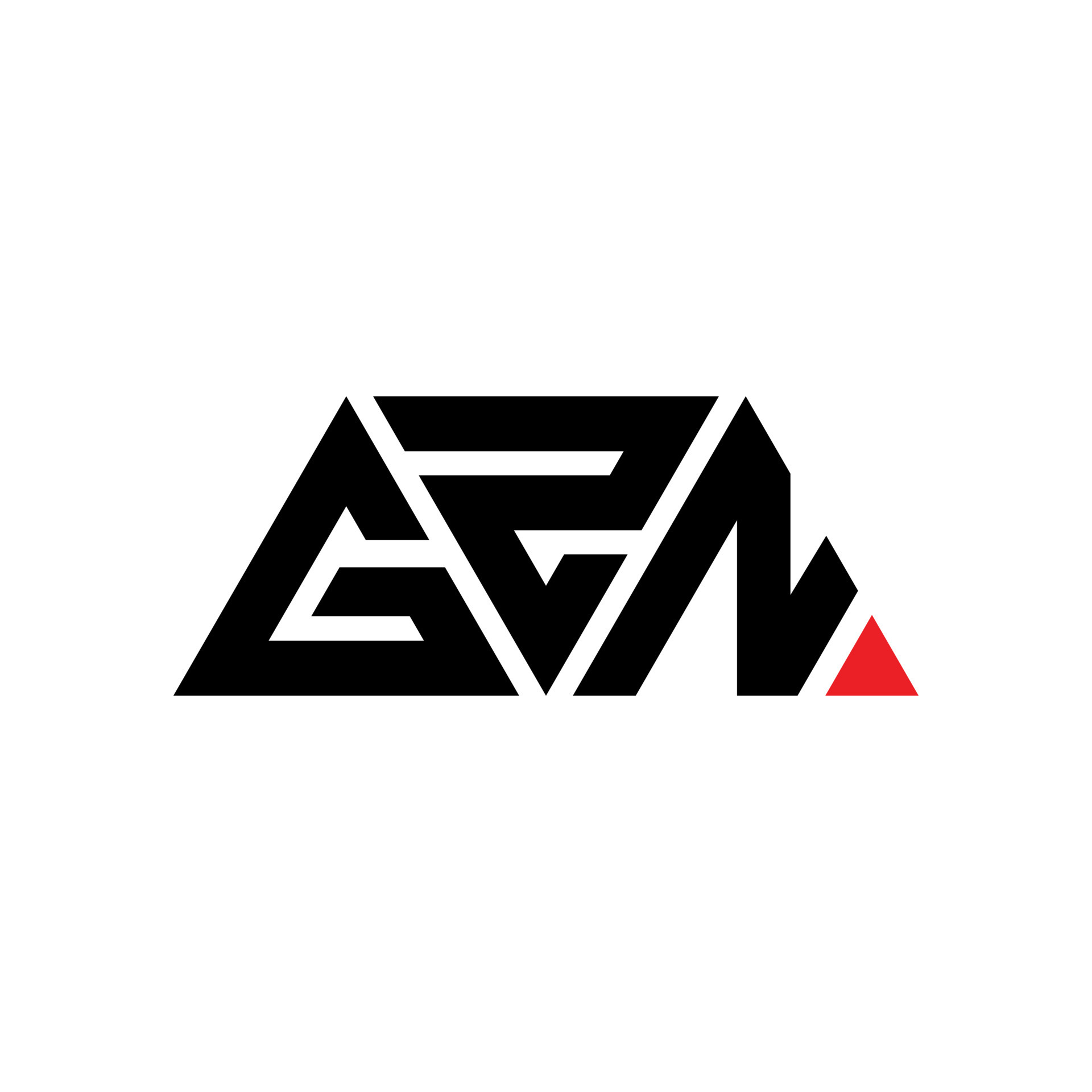 GZN triangle letter logo design with triangle shape. GZN triangle logo