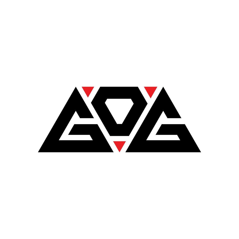 GOG triangle letter logo design with triangle shape. GOG triangle logo design monogram. GOG triangle vector logo template with red color. GOG triangular logo Simple, Elegant, and Luxurious Logo. GOG