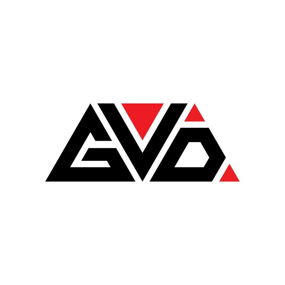 Diseño de logotipo de letra triangular gvd con forma de triángulo. monograma de diseño del logotipo del triángulo gvd. plantilla de logotipo de vector de triángulo gvd con color rojo. logo triangular gvd logo simple, elegante y lujoso. gvd