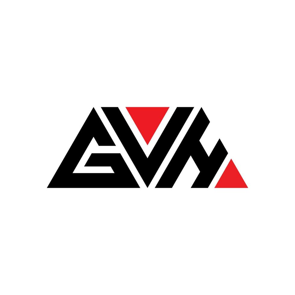 Diseño de logotipo de letra triangular gvh con forma de triángulo. monograma de diseño de logotipo de triángulo gvh. plantilla de logotipo de vector de triángulo gvh con color rojo. logo triangular gvh logo simple, elegante y lujoso. gvh