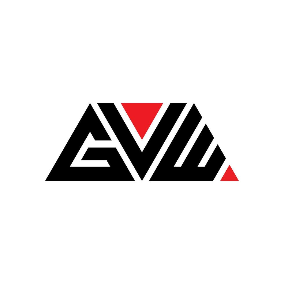 Diseño de logotipo de letra triangular gvw con forma de triángulo. monograma de diseño de logotipo de triángulo gvw. plantilla de logotipo de vector de triángulo gvw con color rojo. logotipo triangular gvw logotipo simple, elegante y lujoso. gvw