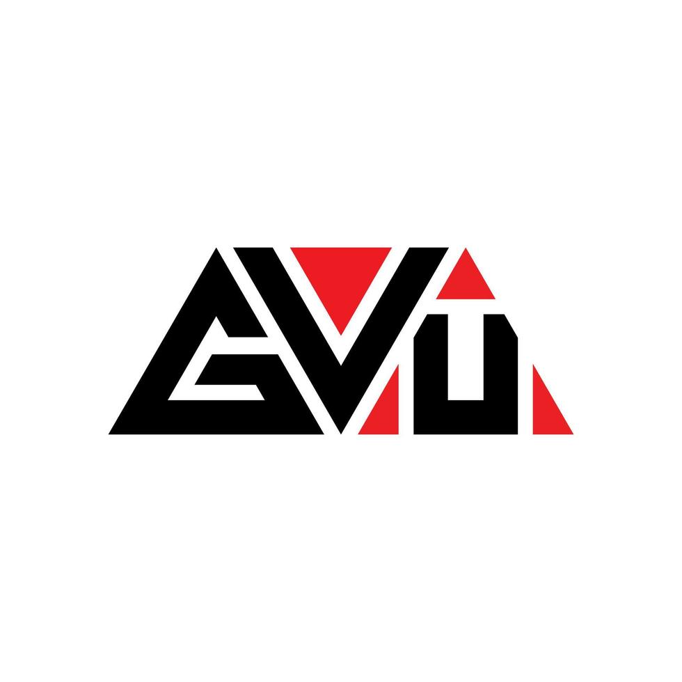 GVU triangle letter logo design with triangle shape. GVU triangle logo design monogram. GVU triangle vector logo template with red color. GVU triangular logo Simple, Elegant, and Luxurious Logo. GVU