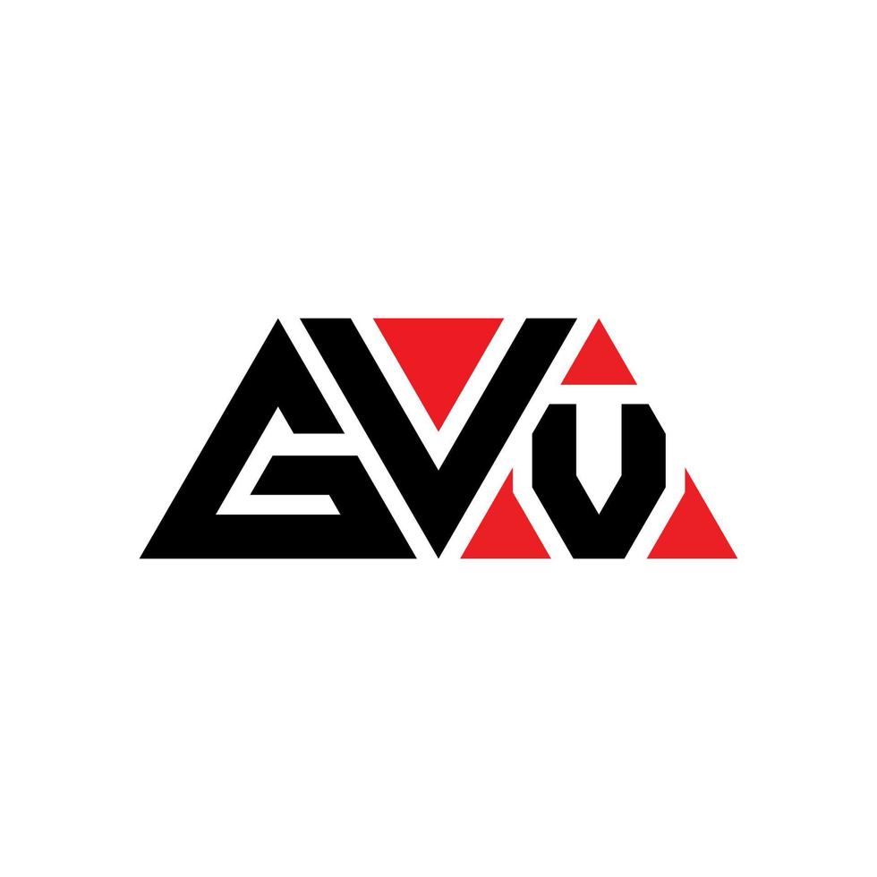 Diseño de logotipo de letra triangular gvv con forma de triángulo. monograma de diseño del logotipo del triángulo gvv. plantilla de logotipo de vector de triángulo gvv con color rojo. logo triangular gvv logo simple, elegante y lujoso. gvv