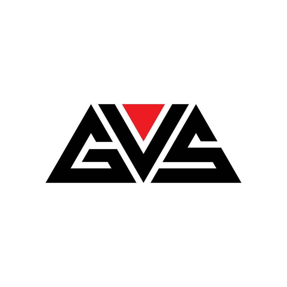 Diseño de logotipo de letra triangular gvs con forma de triángulo. monograma de diseño del logotipo del triángulo gvs. plantilla de logotipo de vector de triángulo gvs con color rojo. logo triangular gvs logo simple, elegante y lujoso. gvs