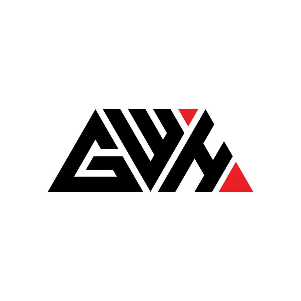 diseño de logotipo de letra triangular gwh con forma de triángulo. monograma de diseño de logotipo de triángulo gwh. plantilla de logotipo de vector de triángulo gwh con color rojo. logotipo triangular gwh logotipo simple, elegante y lujoso. gwh