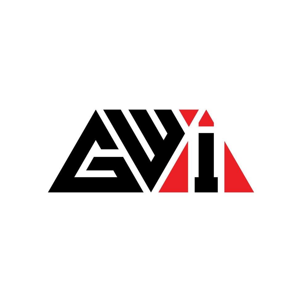 diseño de logotipo de letra triangular gwi con forma de triángulo. monograma de diseño del logotipo del triángulo gwi. plantilla de logotipo de vector de triángulo gwi con color rojo. logo triangular gwi logo simple, elegante y lujoso. gwi