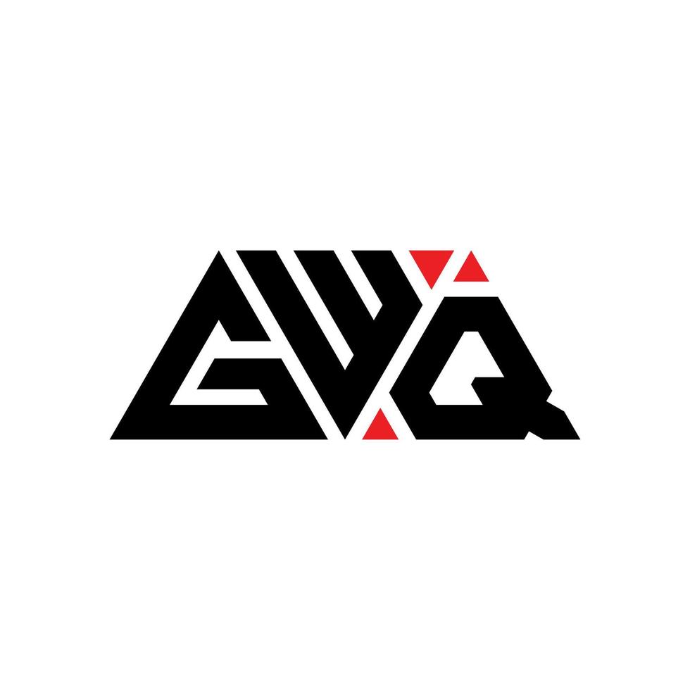 diseño de logotipo de letra triangular gwq con forma de triángulo. monograma de diseño de logotipo de triángulo gwq. plantilla de logotipo de vector de triángulo gwq con color rojo. logotipo triangular gwq logotipo simple, elegante y lujoso. gwq