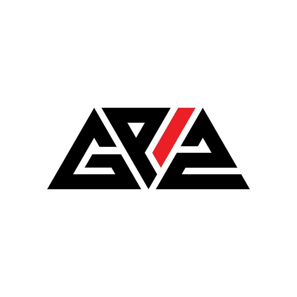GPZ triangle letter logo design with triangle shape. GPZ triangle logo design monogram. GPZ triangle vector logo template with red color. GPZ triangular logo Simple, Elegant, and Luxurious Logo. GPZ