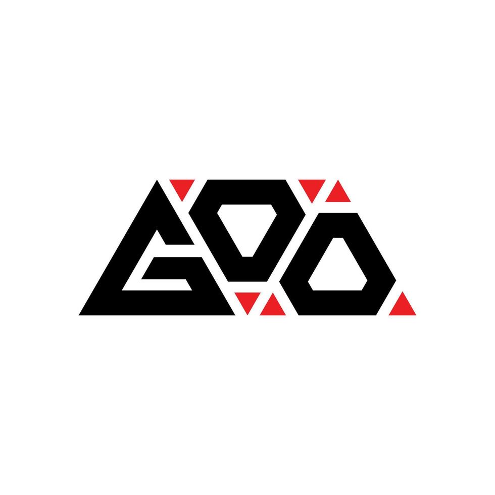 diseño de logotipo de letra triangular goo con forma de triángulo. monograma de diseño de logotipo de triángulo goo. plantilla de logotipo de vector de triángulo goo con color rojo. logotipo triangular goo logotipo simple, elegante y lujoso. viscosidad