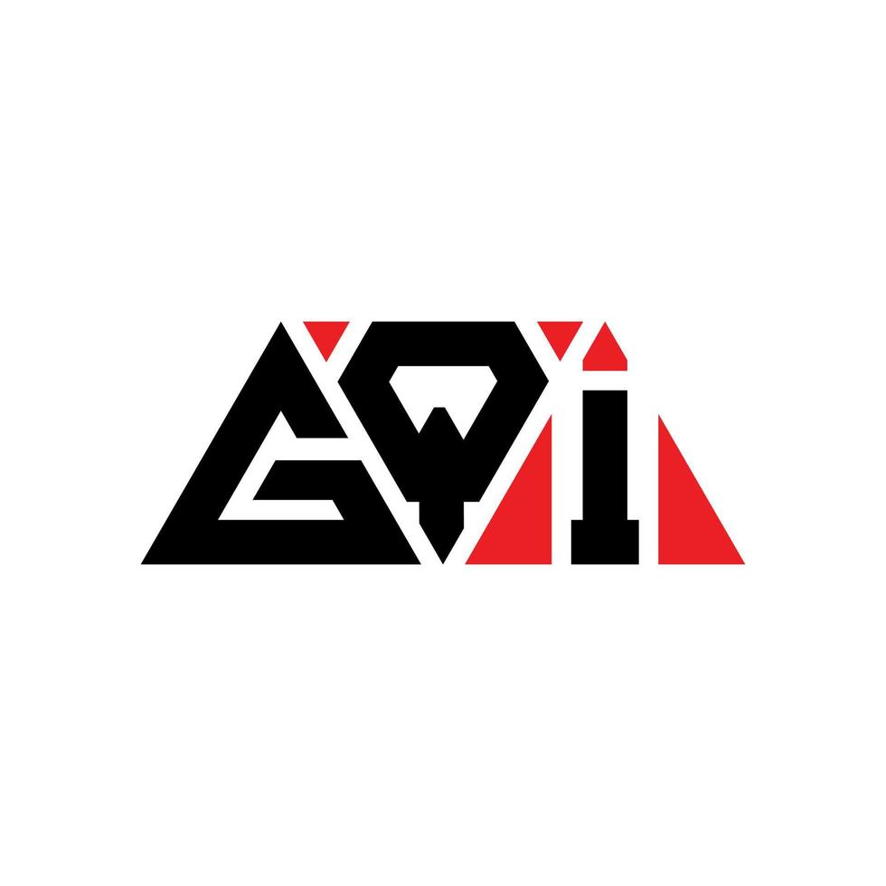 diseño de logotipo de letra triangular gqi con forma de triángulo. monograma de diseño del logotipo del triángulo gqi. plantilla de logotipo de vector de triángulo gqi con color rojo. logotipo triangular gqi logotipo simple, elegante y lujoso. gqi