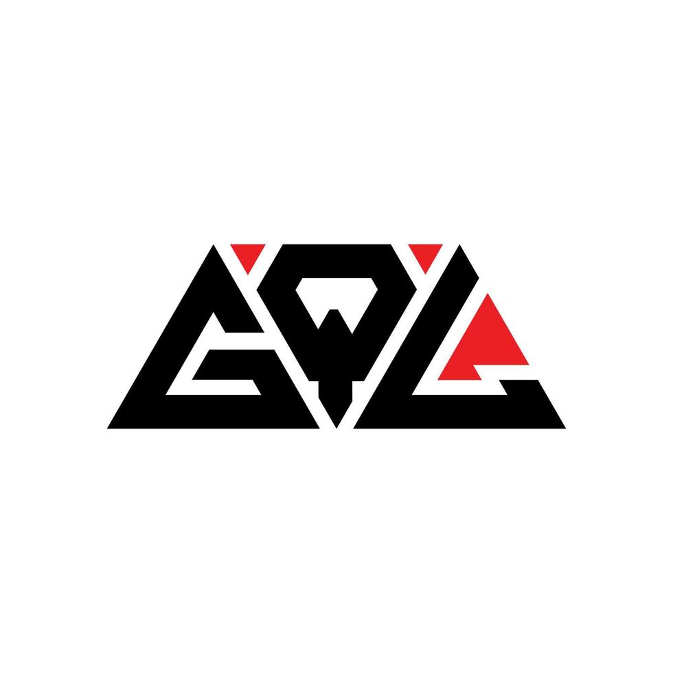 Diseño de logotipo de letra triangular gql con forma de triángulo. monograma de diseño del logotipo del triángulo gql. plantilla de logotipo de vector de triángulo gql con color rojo. logotipo triangular gql logotipo simple, elegante y lujoso. gql