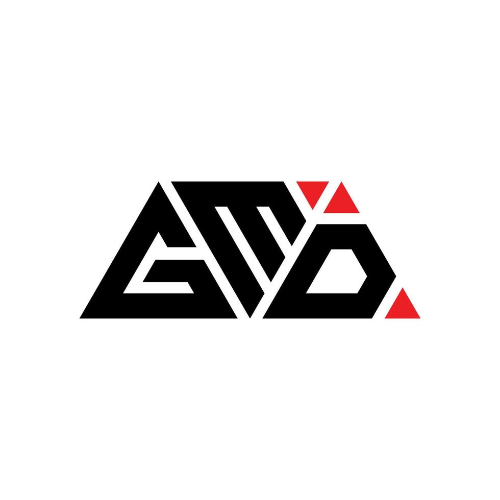 GMD triangle letter logo design with triangle shape. GMD triangle logo design monogram. GMD triangle vector logo template with red color. GMD triangular logo Simple, Elegant, and Luxurious Logo. GMD