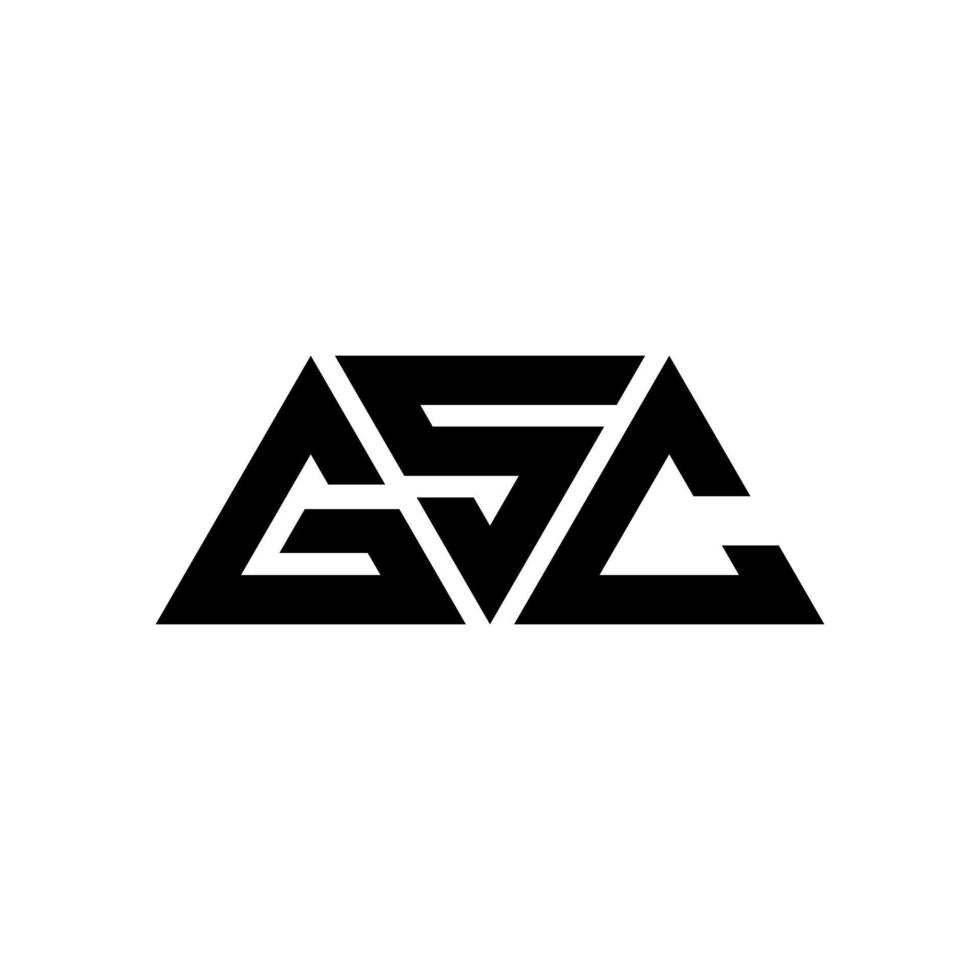 diseño de logotipo de letra triangular gsc con forma de triángulo. monograma de diseño del logotipo del triángulo gsc. plantilla de logotipo de vector de triángulo gsc con color rojo. logo triangular gsc logo simple, elegante y lujoso. gsc