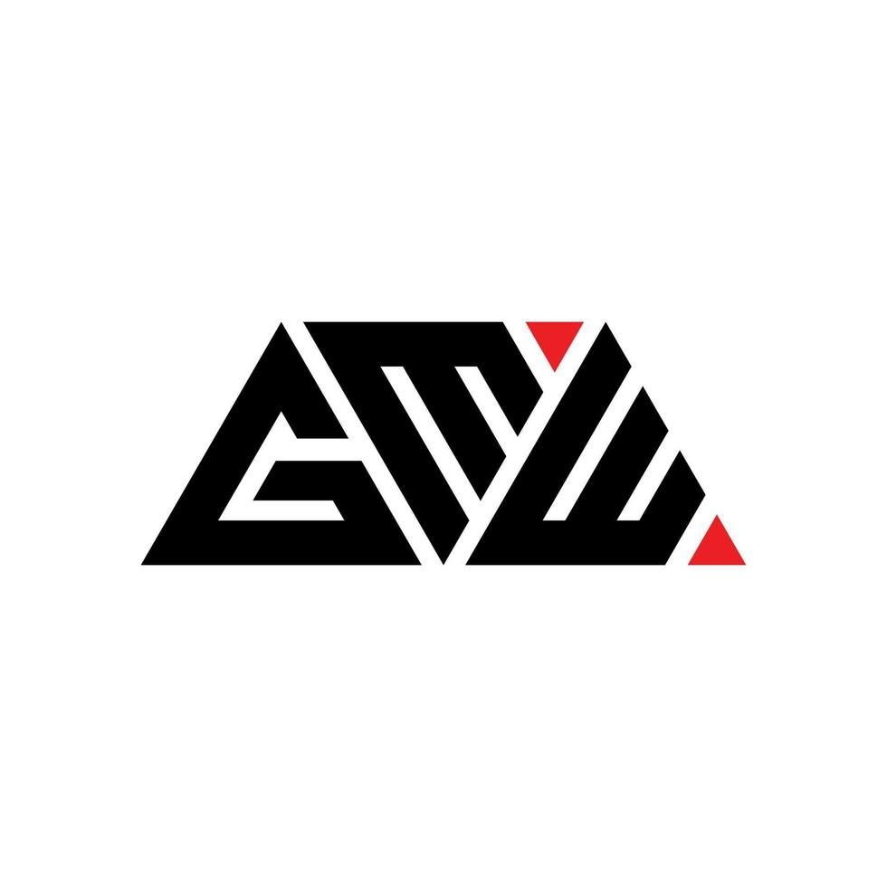 Diseño de logotipo de letra triangular gmw con forma de triángulo. monograma de diseño de logotipo de triángulo gmw. plantilla de logotipo de vector de triángulo gmw con color rojo. logotipo triangular gmw logotipo simple, elegante y lujoso. gmw