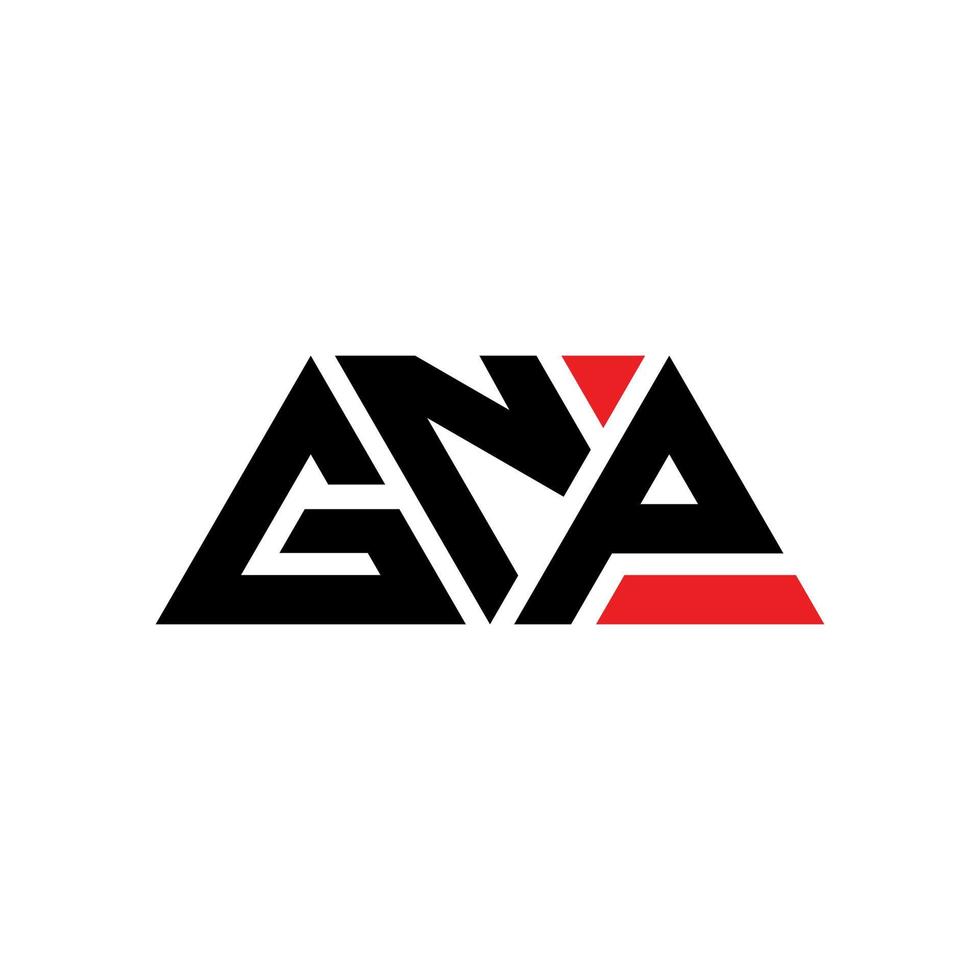 GNP triangle letter logo design with triangle shape. GNP triangle logo design monogram. GNP triangle vector logo template with red color. GNP triangular logo Simple, Elegant, and Luxurious Logo. GNP