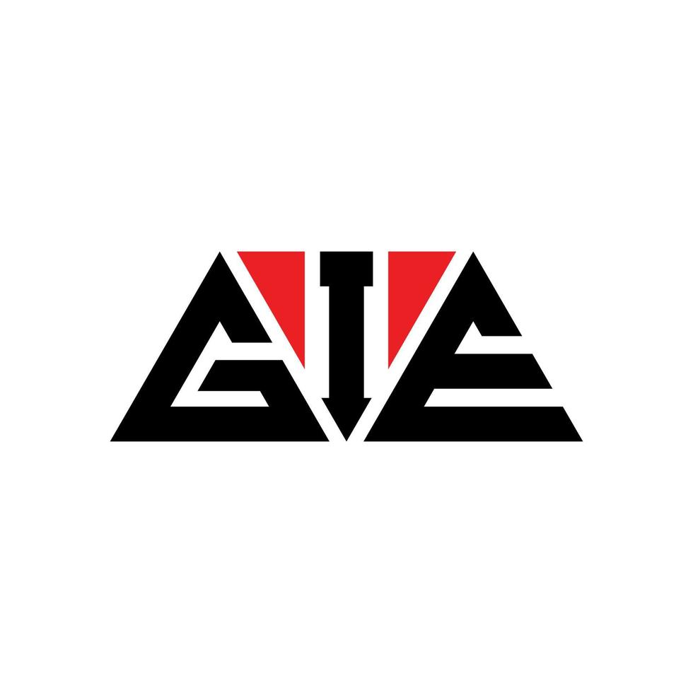GIE triangle letter logo design with triangle shape. GIE triangle logo design monogram. GIE triangle vector logo template with red color. GIE triangular logo Simple, Elegant, and Luxurious Logo. GIE
