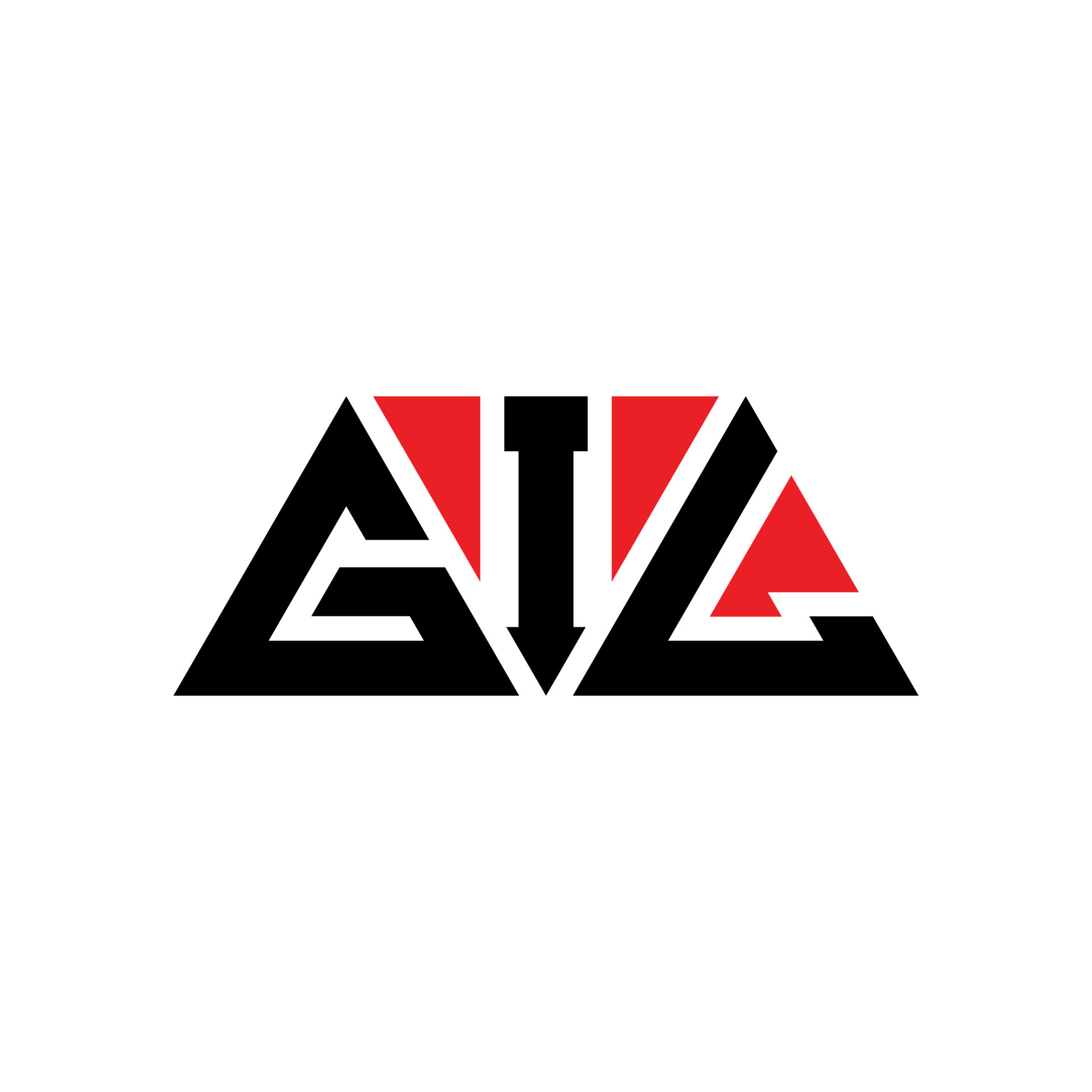 GIL triangle letter logo design with triangle shape. GIL triangle logo