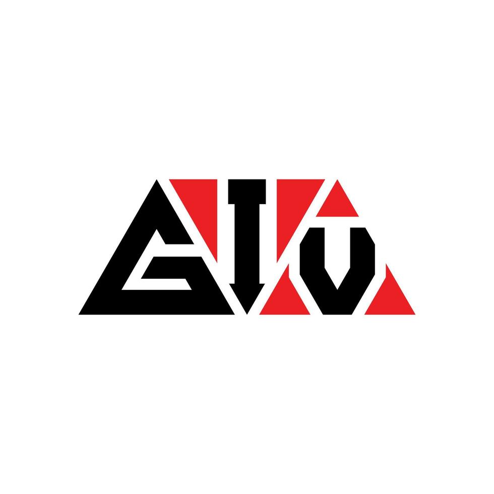 GIV triangle letter logo design with triangle shape. GIV triangle logo design monogram. GIV triangle vector logo template with red color. GIV triangular logo Simple, Elegant, and Luxurious Logo. GIV