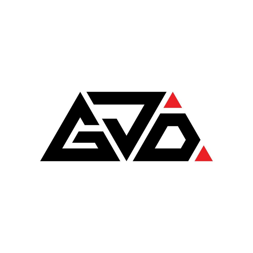 diseño de logotipo de letra triangular gjd con forma de triángulo. monograma de diseño del logotipo del triángulo gjd. plantilla de logotipo de vector de triángulo gjd con color rojo. logotipo triangular gjd logotipo simple, elegante y lujoso. gjd