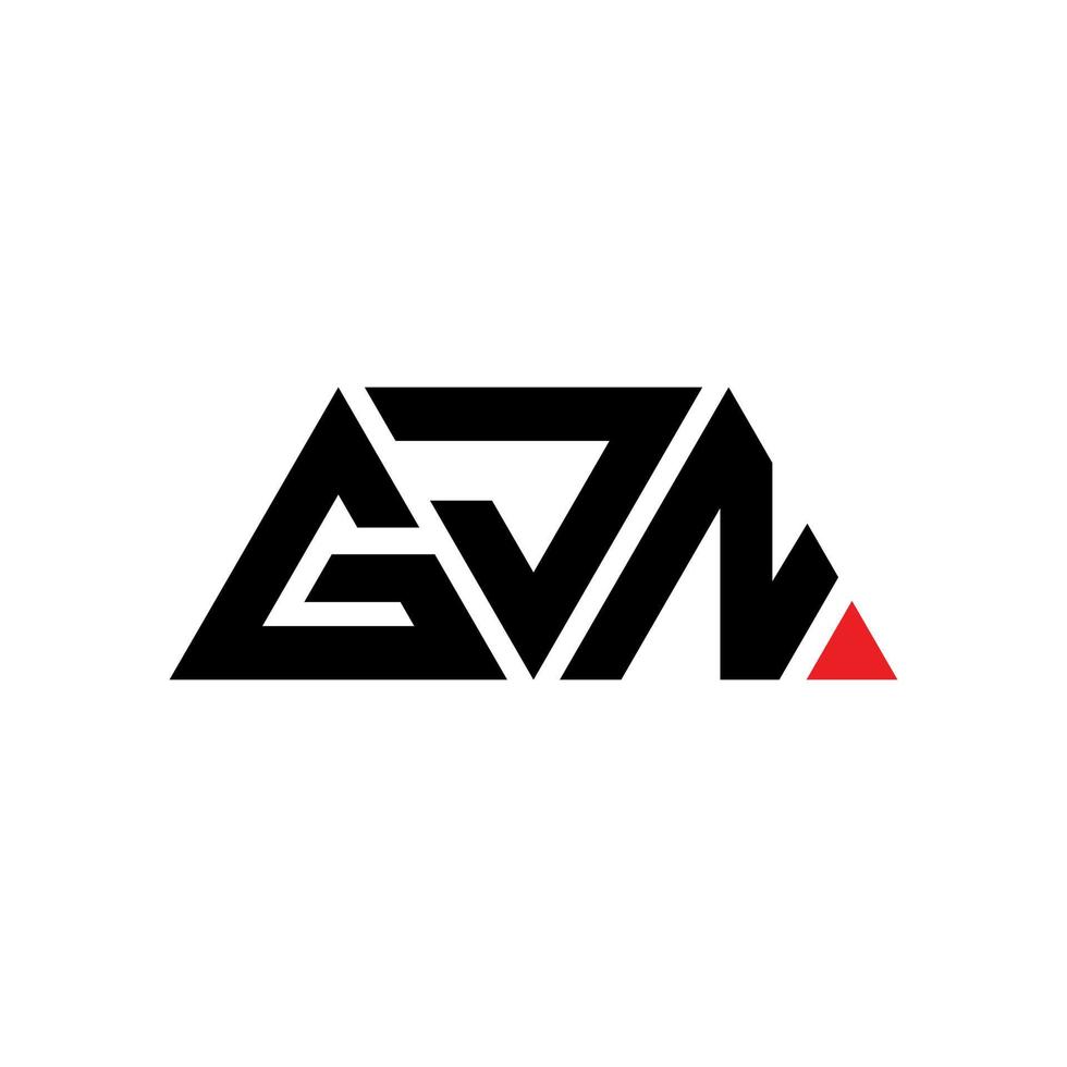 GJN triangle letter logo design with triangle shape. GJN triangle logo design monogram. GJN triangle vector logo template with red color. GJN triangular logo Simple, Elegant, and Luxurious Logo. GJN