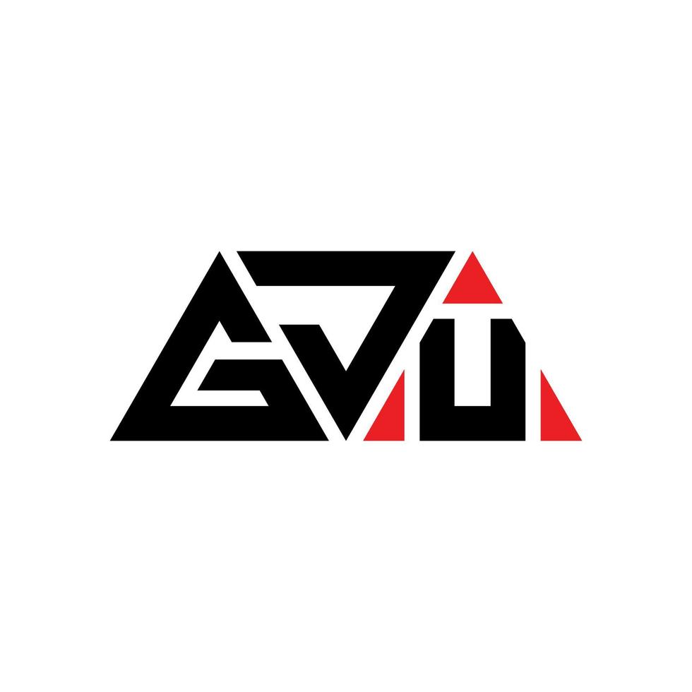 diseño de logotipo de letra triangular gju con forma de triángulo. monograma de diseño del logotipo del triángulo gju. plantilla de logotipo de vector de triángulo gju con color rojo. logotipo triangular gju logotipo simple, elegante y lujoso. gju