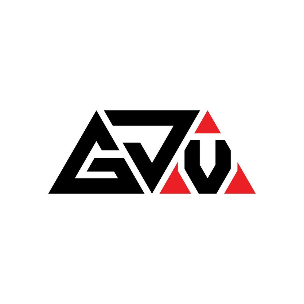 GJV triangle letter logo design with triangle shape. GJV triangle logo design monogram. GJV triangle vector logo template with red color. GJV triangular logo Simple, Elegant, and Luxurious Logo. GJV