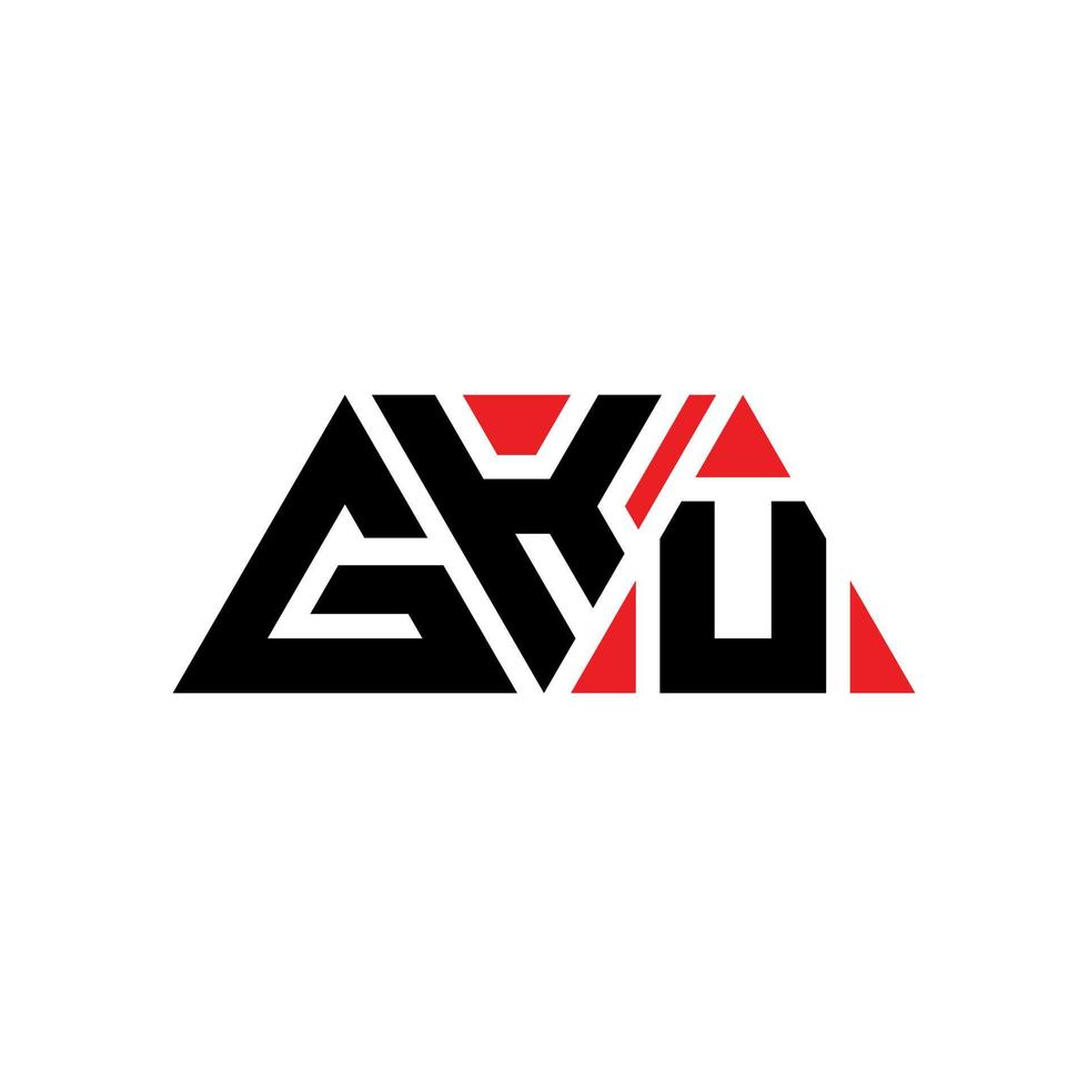 diseño de logotipo de letra triangular gku con forma de triángulo. monograma de diseño del logotipo del triángulo gku. plantilla de logotipo de vector de triángulo gku con color rojo. logotipo triangular gku logotipo simple, elegante y lujoso. gku