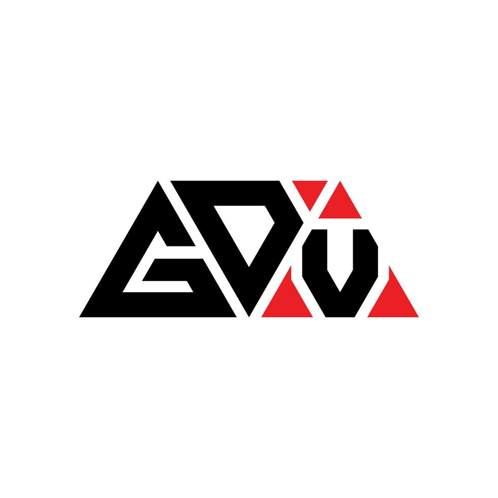 Diseño de logotipo de letra triangular gdv con forma de triángulo. monograma de diseño del logotipo del triángulo gdv. plantilla de logotipo de vector de triángulo gdv con color rojo. logotipo triangular gdv logotipo simple, elegante y lujoso. gdv