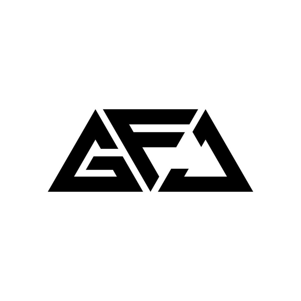 GFJ triangle letter logo design with triangle shape. GFJ triangle logo design monogram. GFJ triangle vector logo template with red color. GFJ triangular logo Simple, Elegant, and Luxurious Logo. GFJ