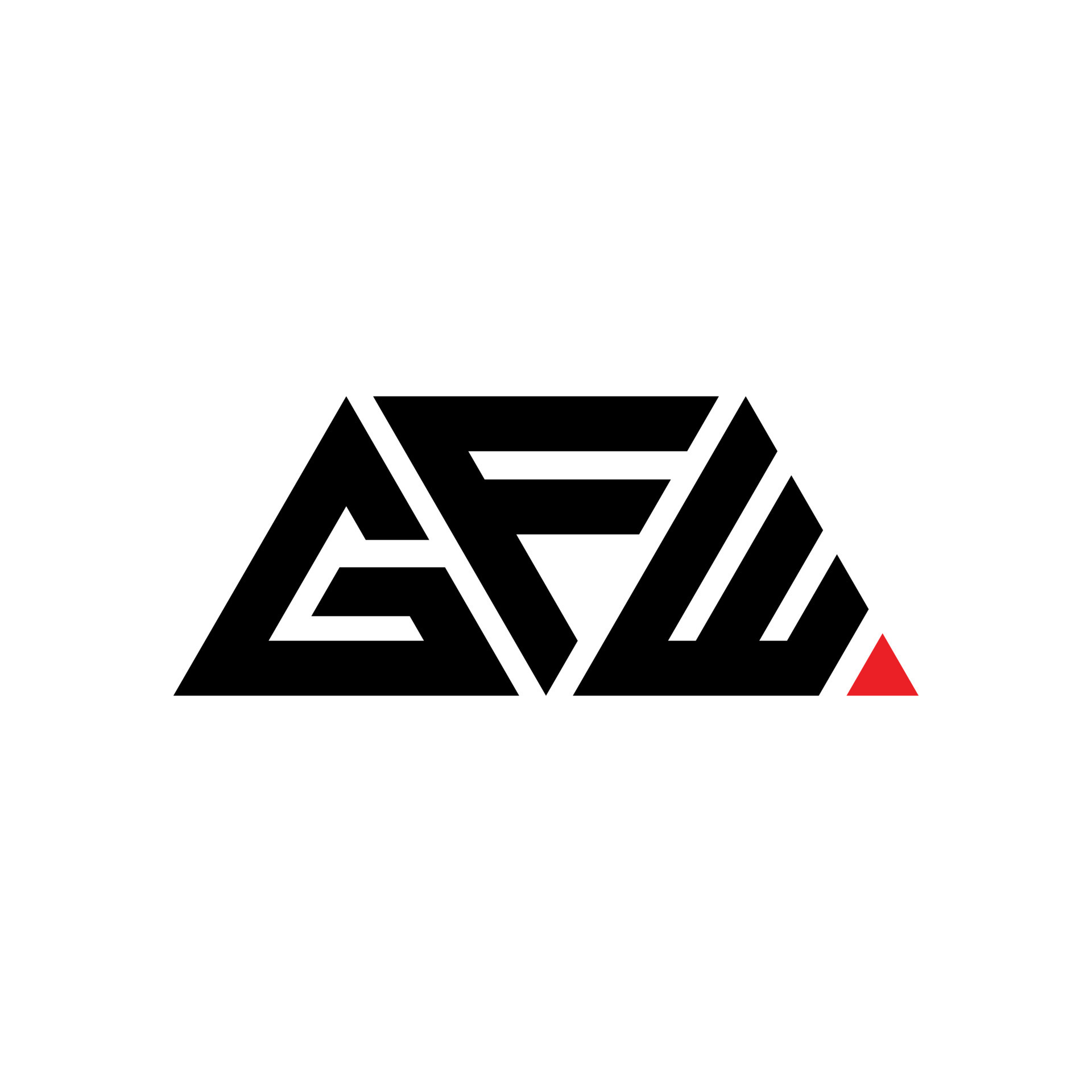 GFW triangle letter logo design with triangle shape. GFW triangle logo ...