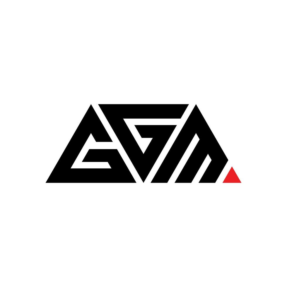 GGM triangle letter logo design with triangle shape. GGM triangle logo design monogram. GGM triangle vector logo template with red color. GGM triangular logo Simple, Elegant, and Luxurious Logo. GGM