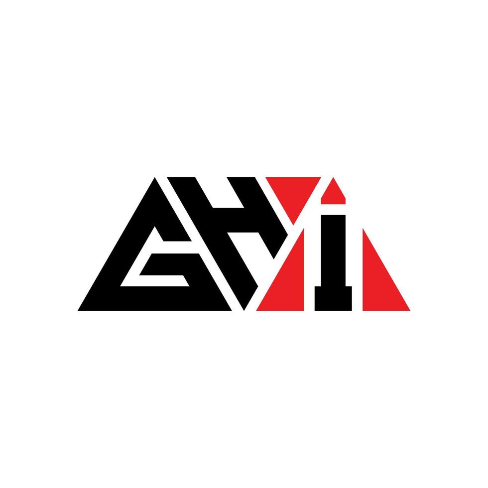 GHI triangle letter logo design with triangle shape. GHI triangle logo design monogram. GHI triangle vector logo template with red color. GHI triangular logo Simple, Elegant, and Luxurious Logo. GHI