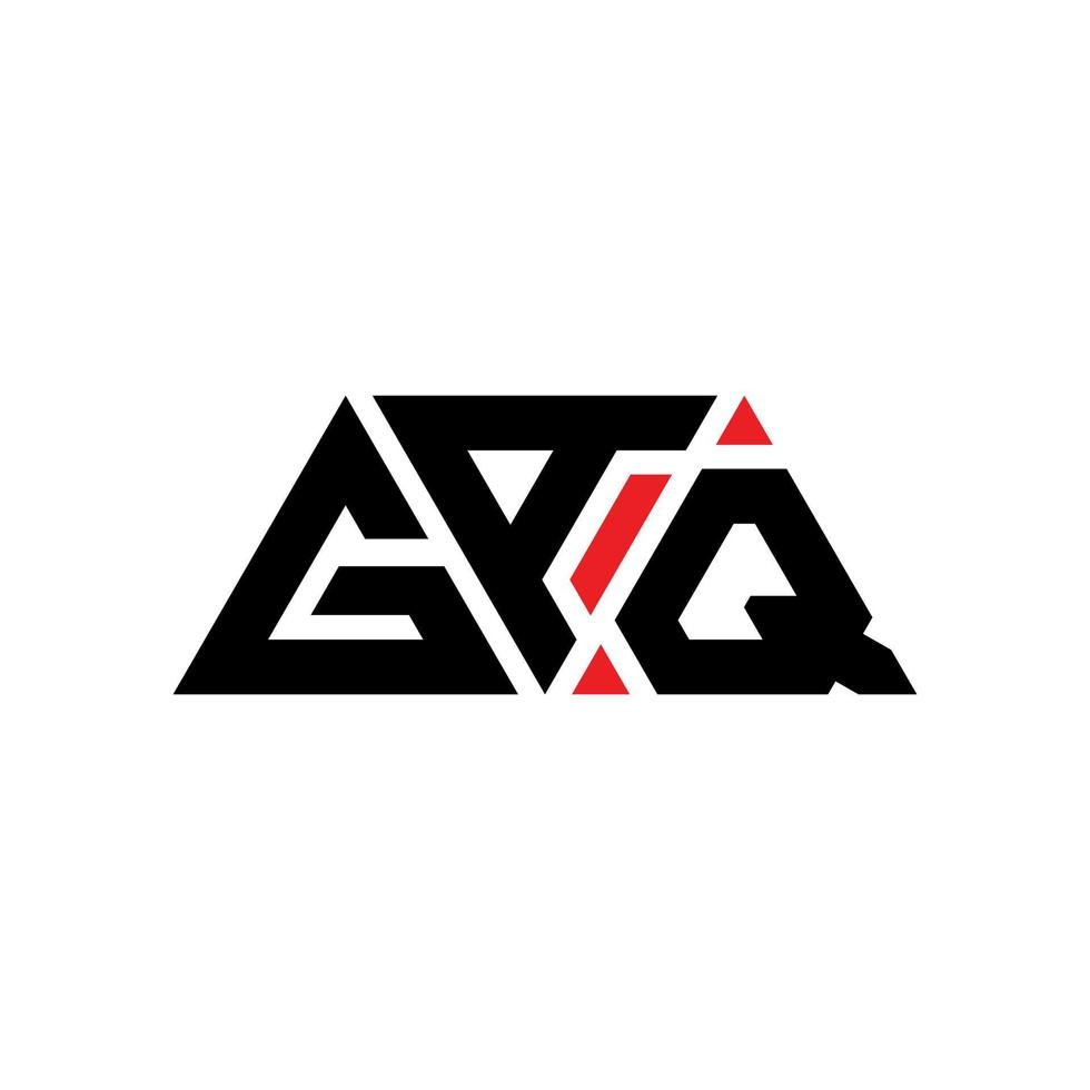 GAQ triangle letter logo design with triangle shape. GAQ triangle logo design monogram. GAQ triangle vector logo template with red color. GAQ triangular logo Simple, Elegant, and Luxurious Logo. GAQ
