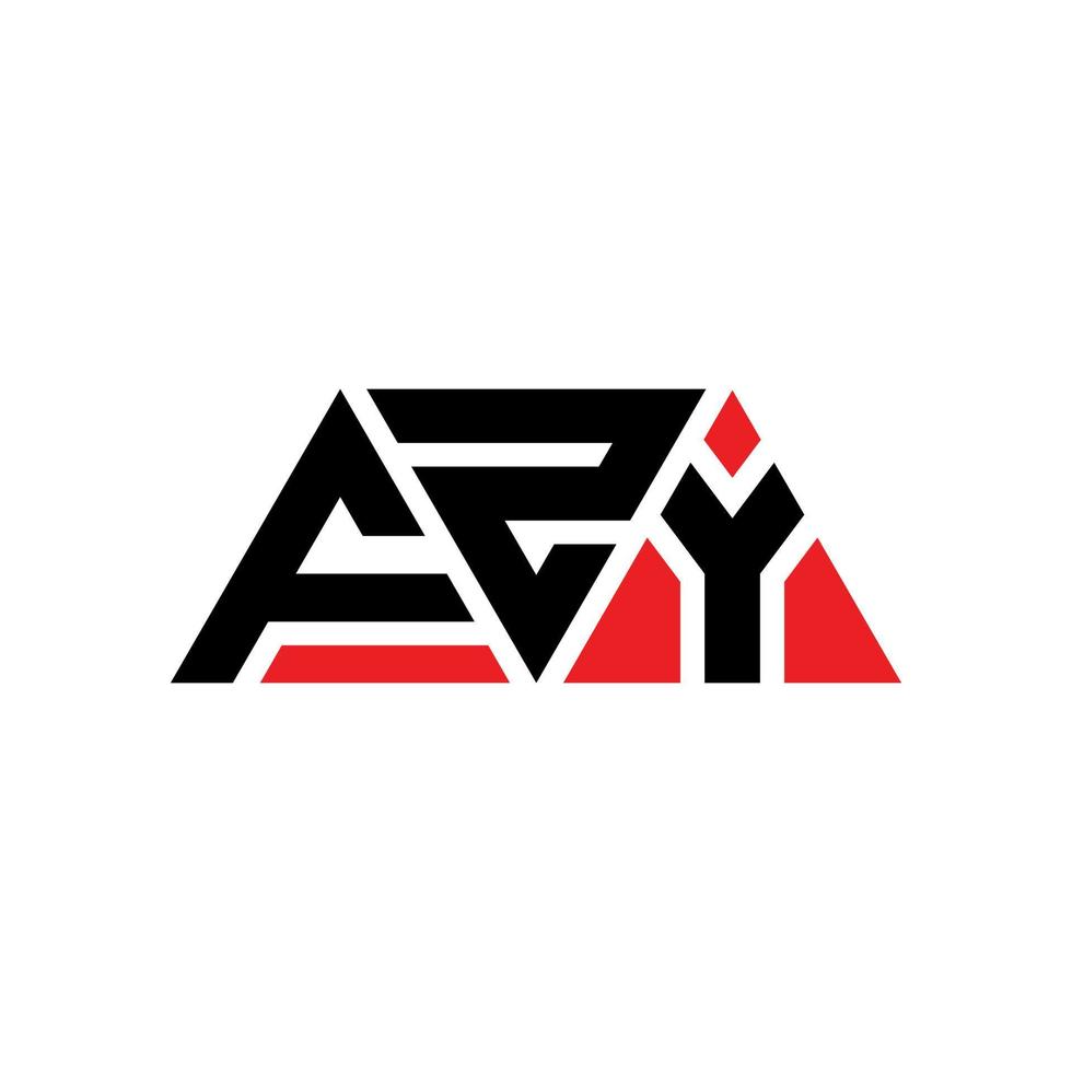 FZY triangle letter logo design with triangle shape. FZY triangle logo design monogram. FZY triangle vector logo template with red color. FZY triangular logo Simple, Elegant, and Luxurious Logo. FZY