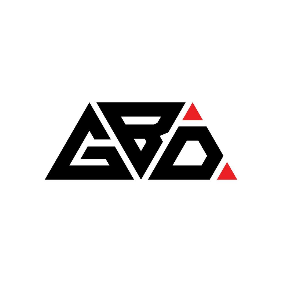 diseño de logotipo de letra de triángulo gbd con forma de triángulo. monograma de diseño de logotipo de triángulo gbd. plantilla de logotipo de vector de triángulo gbd con color rojo. logo triangular gbd logo simple, elegante y lujoso. GBD