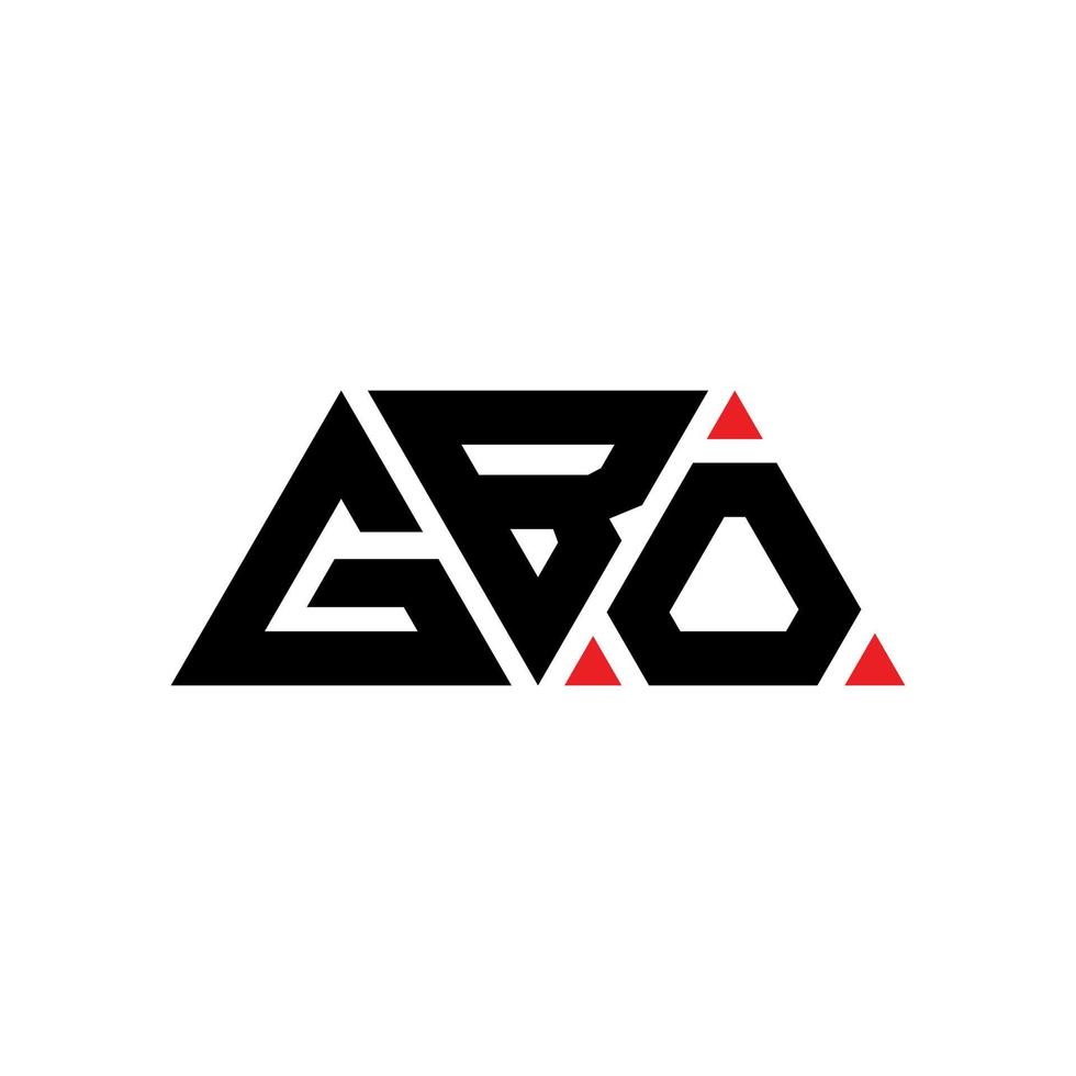 diseño de logotipo de letra triangular gbo con forma de triángulo. monograma de diseño del logotipo del triángulo gbo. plantilla de logotipo de vector de triángulo gbo con color rojo. logotipo triangular gbo logotipo simple, elegante y lujoso. gbo