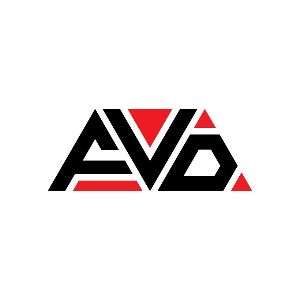 Diseño de logotipo de letra triangular fvd con forma de triángulo. monograma de diseño del logotipo del triángulo fvd. plantilla de logotipo de vector de triángulo fvd con color rojo. logotipo triangular fvd logotipo simple, elegante y lujoso. fvd