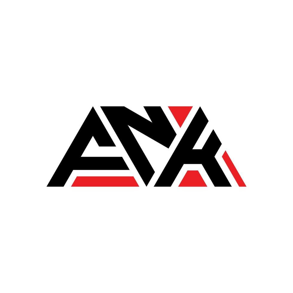 FNK triangle letter logo design with triangle shape. FNK triangle logo design monogram. FNK triangle vector logo template with red color. FNK triangular logo Simple, Elegant, and Luxurious Logo. FNK
